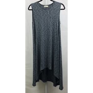 Altar'd State Dress Women S Blue Stretch Knit Hi Low Hem Sleeveless Boho Flowy